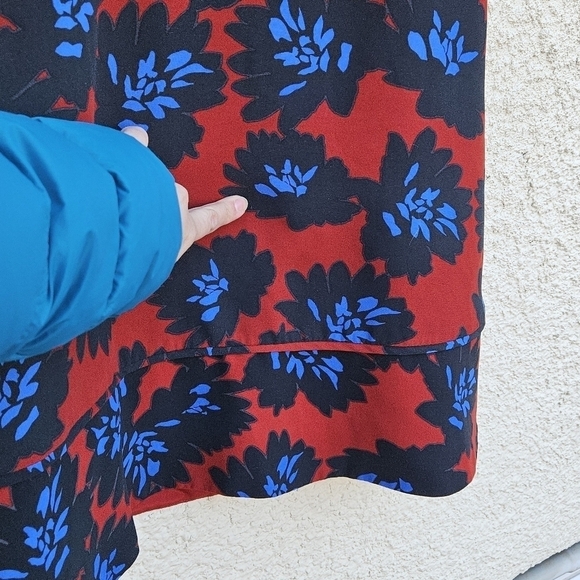 J. Crew Firework Floral mini fit and flare dress with pockets red blue gray 00 - Picture 7 of 7